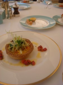 Crab and Saffron tart