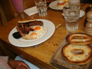 English Fry Up with Bagel