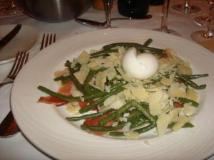 Ham and parmesan with green bean surprise